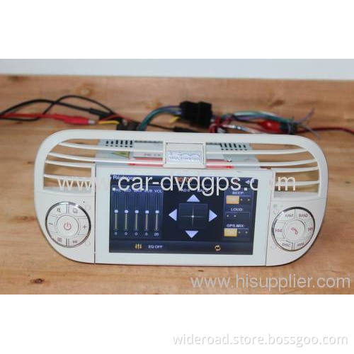 Wideroad Fiat 500 Dvd Gps 2007-2013 Radio Tv Ipod Steering Wheel Control Bt Blue&me Car Usb
